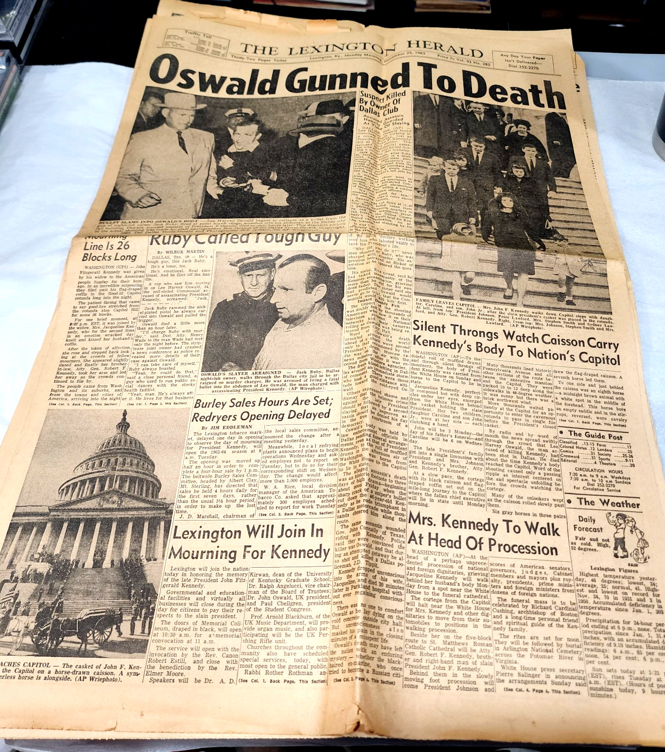 Vtg 1963 JFK Assassination Newspaper Lot 5: San Mateo Extra & Lexington Papers Vtg 1963 JFK Assassination Newspaper Lot 5: San Mateo Extra & Lexington Papers