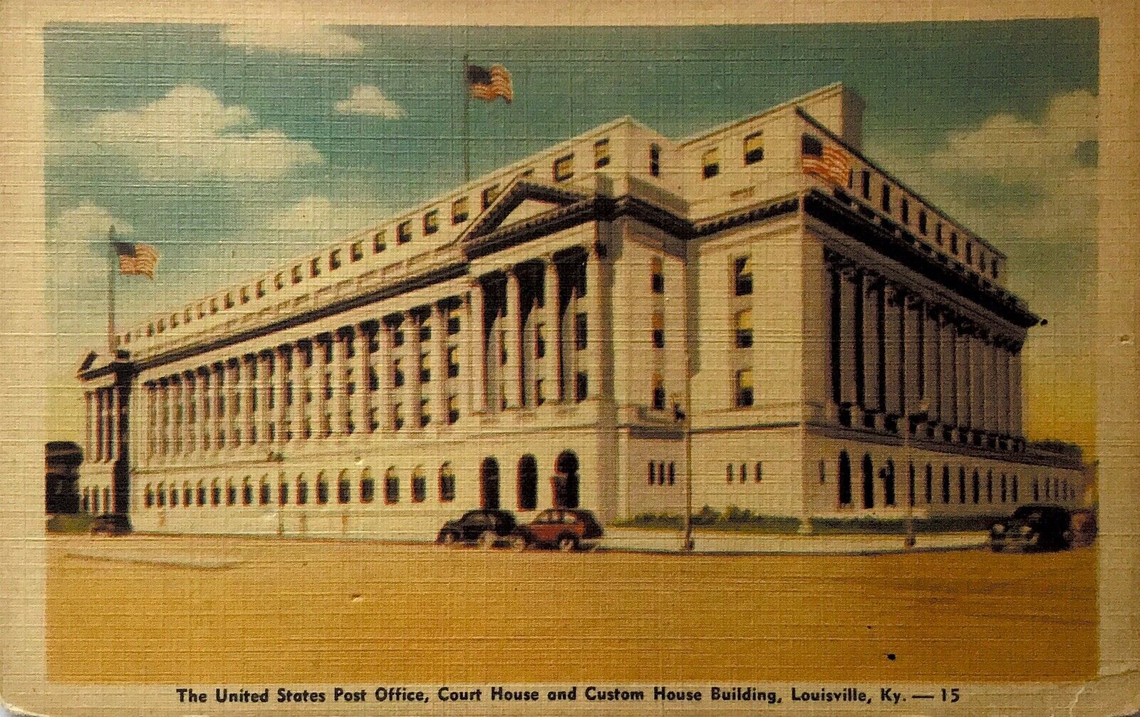 Louisville Kentucky U S Post Office Court House Customs Vintage Postcard 1940’s