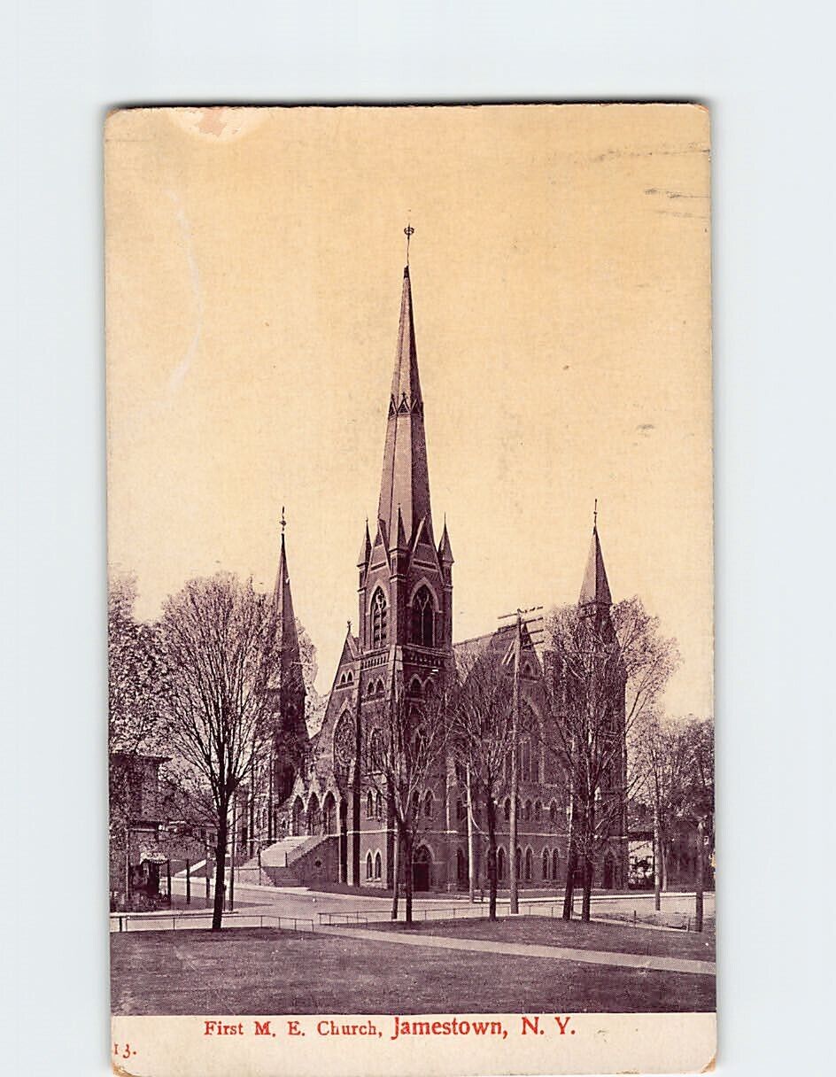 Postcard First ME Church Jamestown New York USA