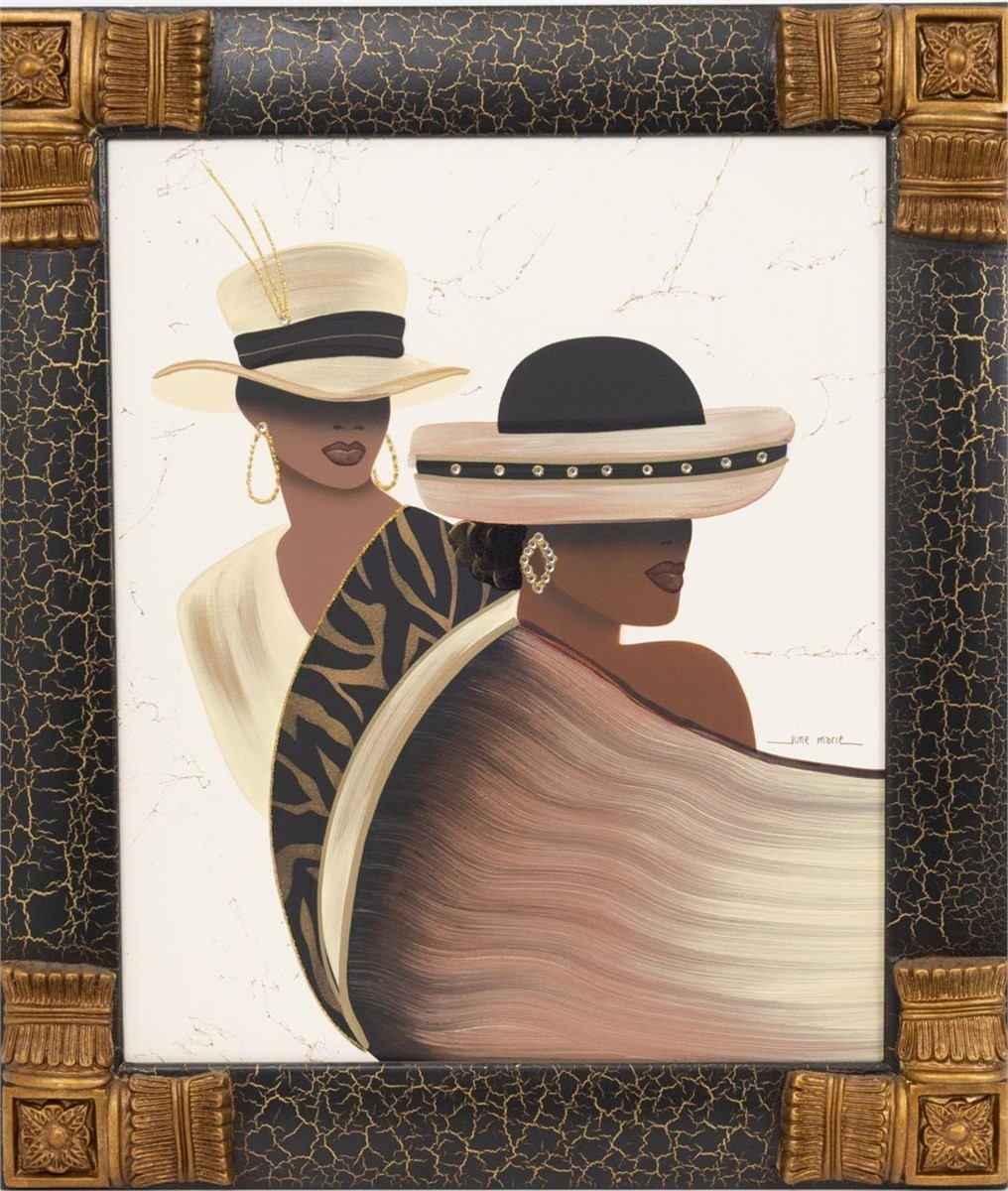 JUNE MARIE ORIGINAL OIL ON CANVAS TWO AFRICAN AMERICAN WOMAN & EARRINGS PAINTING JUNE MARIE ORIGINAL OIL ON CANVAS TWO AFRICAN AMERICAN WOMAN & EARRINGS PAINTING