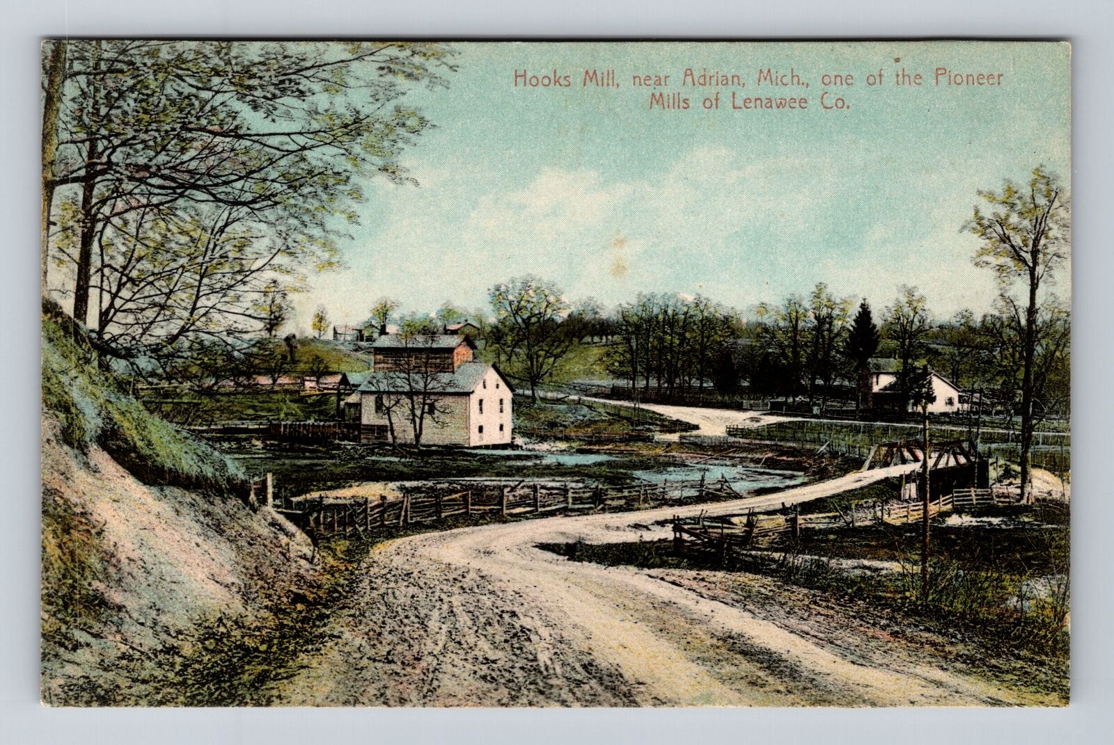 Adrian MI-Michigan, Hooks Mill, Pioneer Mills, Antique, Vintage Postcard