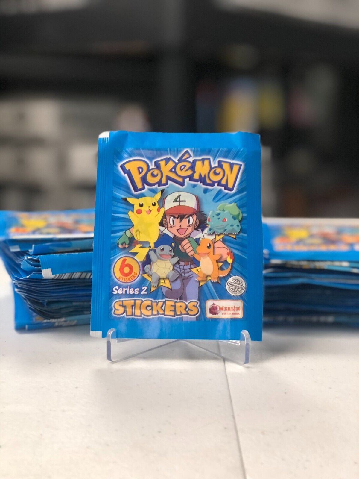 🔵 Pokemon Merlin Collection Series 2  Sealed Sticker Pack 2000 Topps TCG