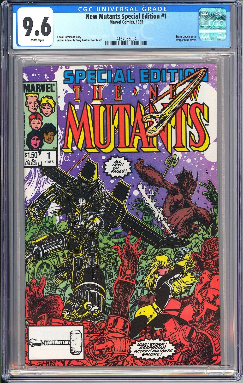 New Mutants 1 Special CGC 9.6 1985 4167956004 Wraparound Edition Key Scarce