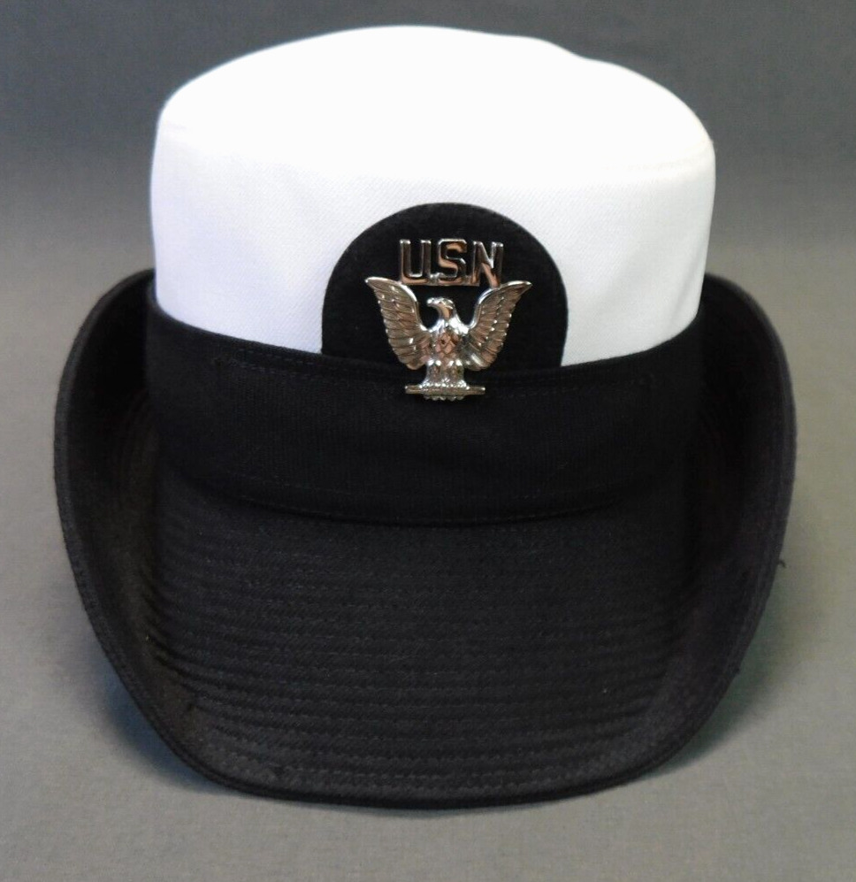 US Navy Women\'s Hat 22 1/2 Enlisted Complete Cap White Summer Service Dress