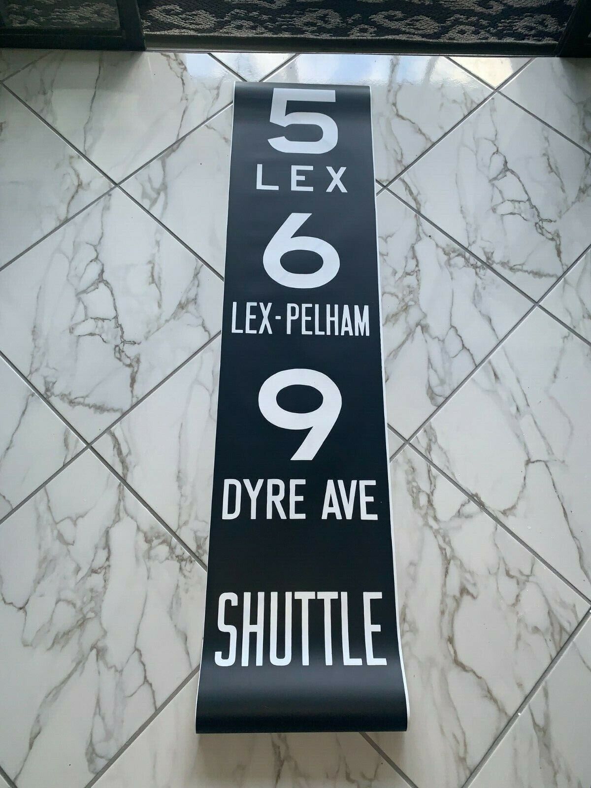 IRT NY NYC SUBWAY ROLL SIGN LEXINGTON AVENUE PELHAM DYRE BRONX MANHATTAN SHUTTLE