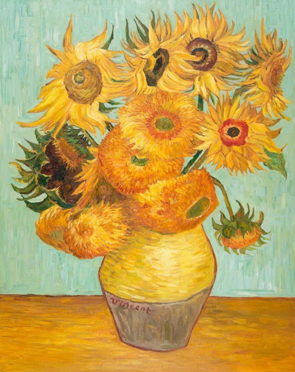 Vincent Van Gogh Sunflowers Die Cut Glossy Fridge Magnet