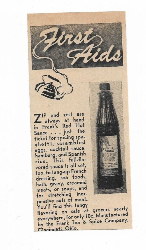 1943 Print Ad - Franks Red Hot Sauce