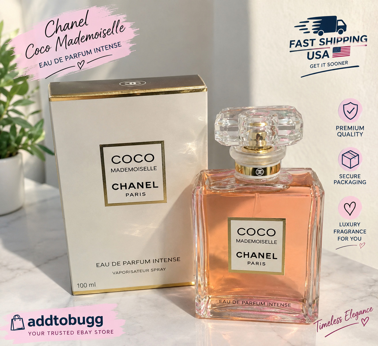 Coco Mademoiselle de CHANEL 3.4 oz EDT Spray New Sealed - Free & fast Shipping
