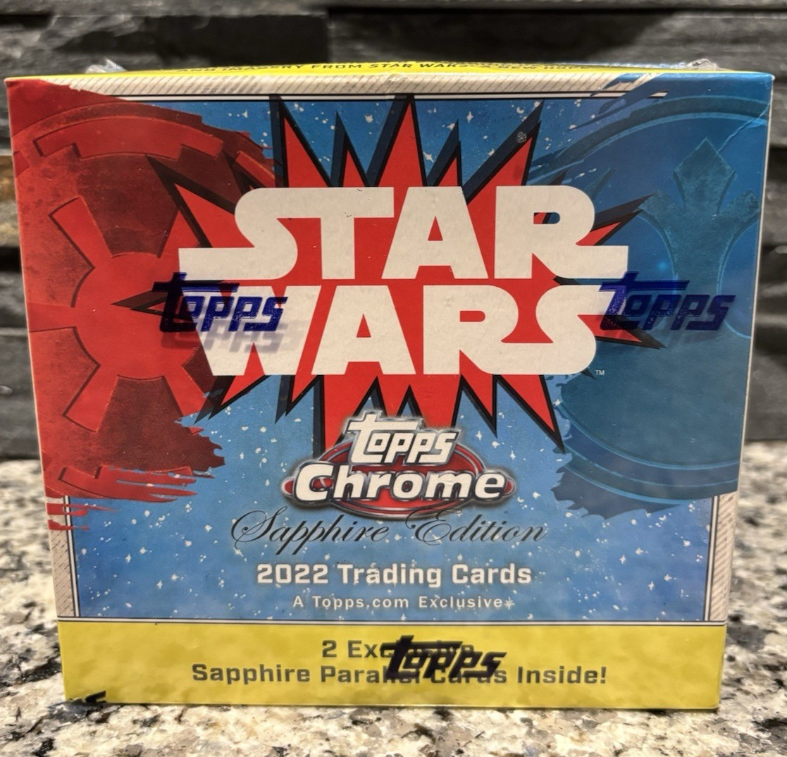Topps 2022 Star Wars Chrome Sapphire Edition Trading Cards - Factory Sealed Box