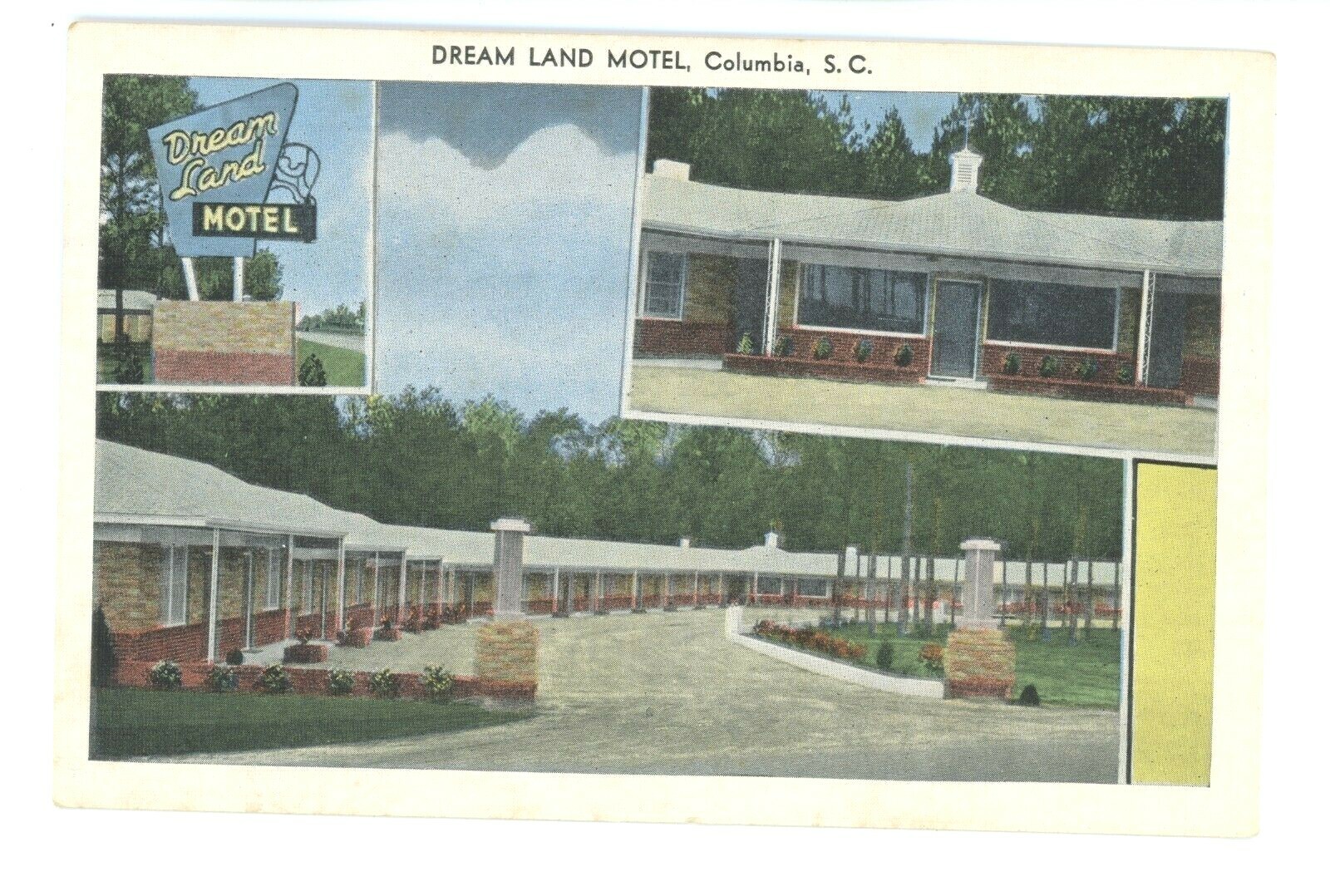 Vintage Postcard Dream Land Motel Columbia South Carolina SC Travel AAA USA