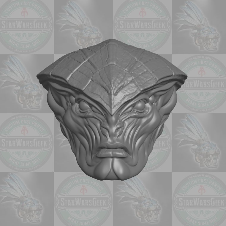 Alien Warrior custom head for 1:6 1:10 1:12 1:18 & Cosmic Legions action figures