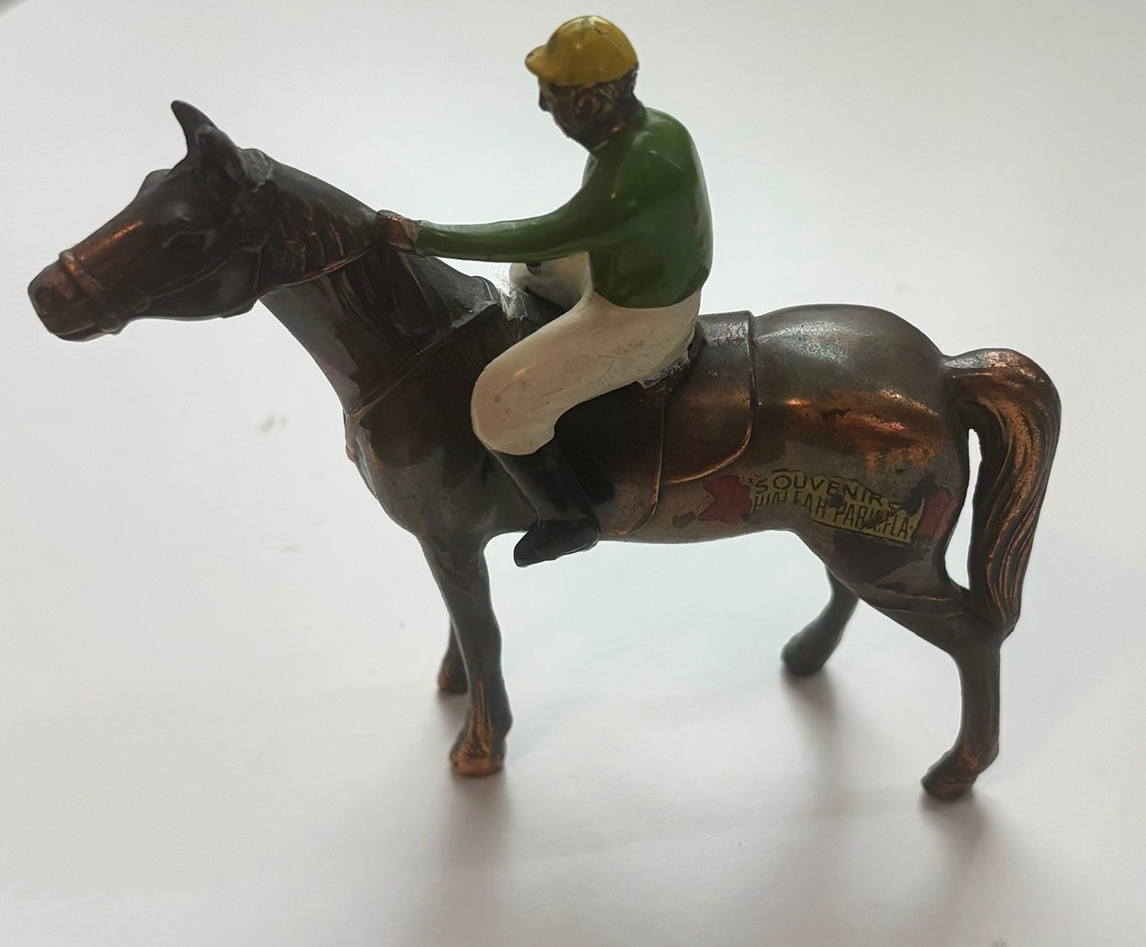Vintage Hialeah Park Miami Florida Souvenir Horse & Jockey Metal Figurine Vintage Hialeah Park Miami Florida Souvenir Horse & Jockey Metal Figurine