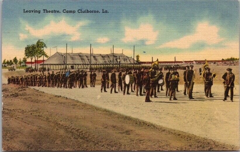 1940s CAMP CLAIBORNE Louisiana Postcard U.S. Army Camp \