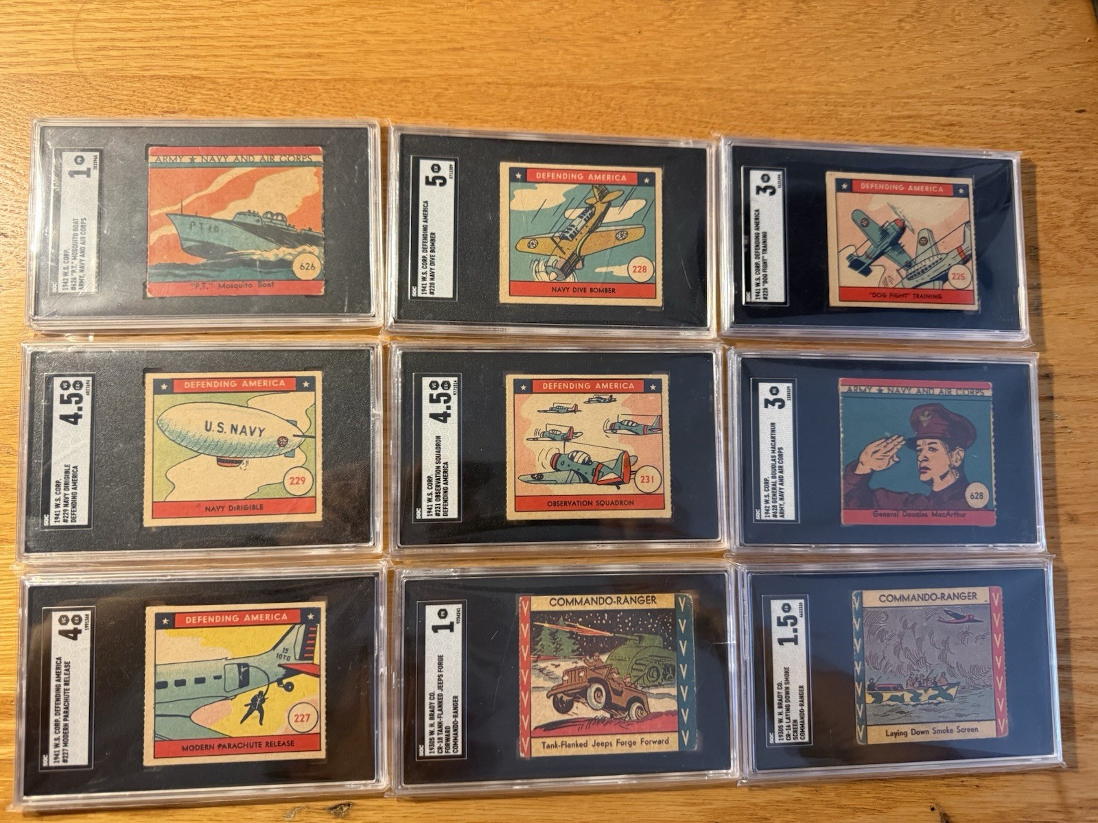 1941-1942 WS Corp And 1930s WH Brady Vintage Wartime Cards WW2