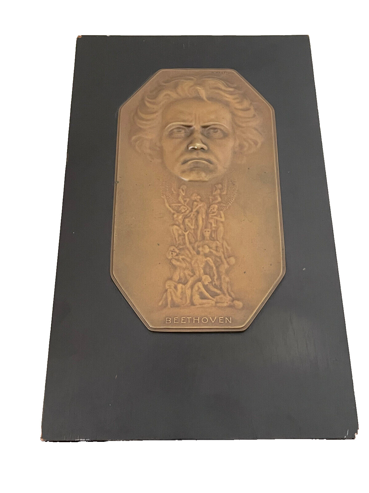 Arnold Hartig Bronze,  Beethoven Death Centennial Plaque, Austria, ca. 1927