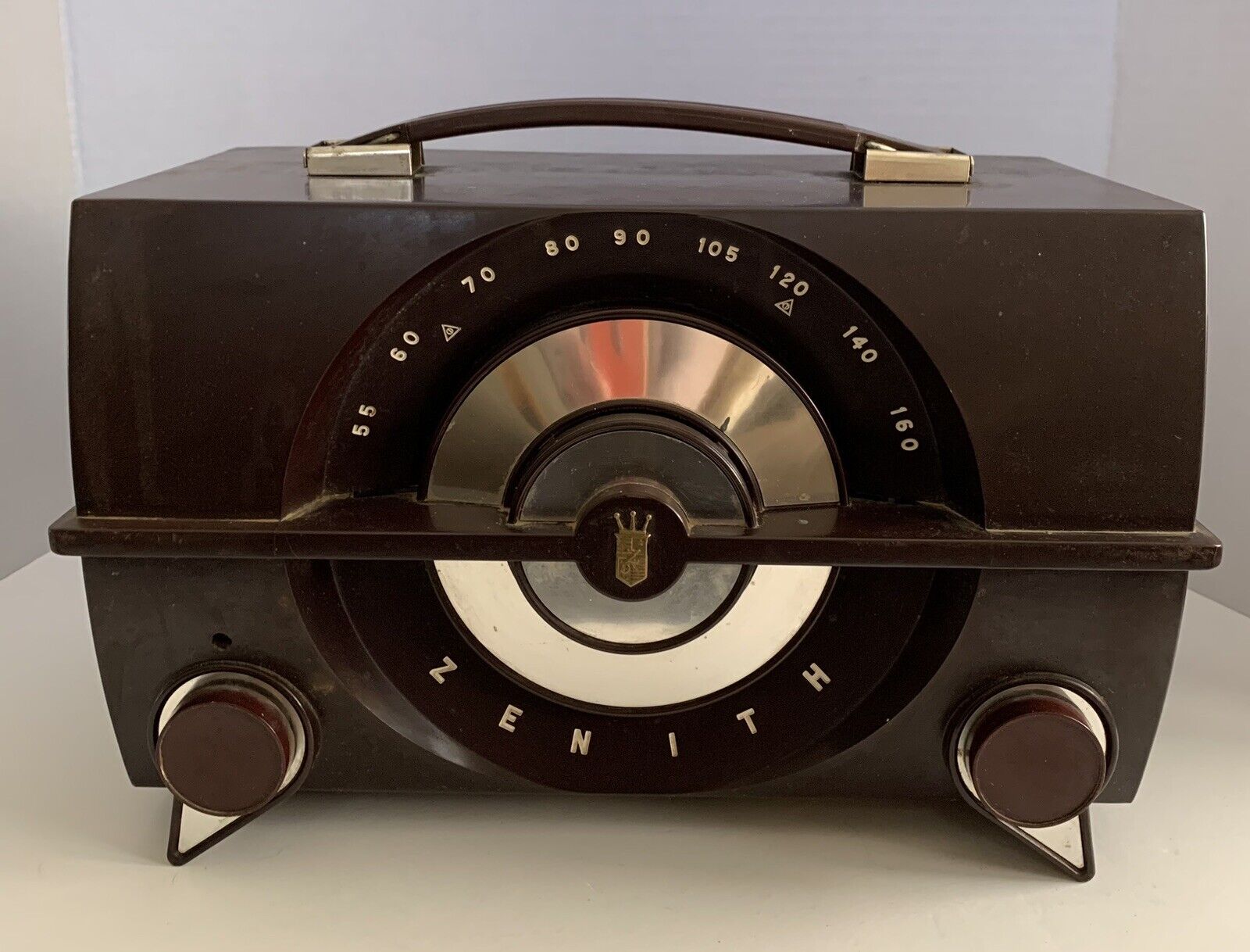 Zenith 1954 Bakelite Brown Vacuum Tube Radio Model Y615 Parts Only