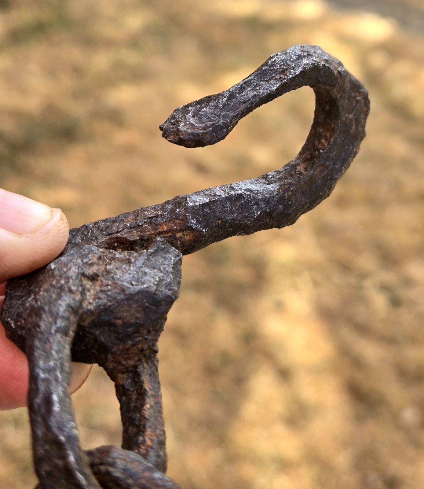 Rare Romano-British Migration Era Forged Iron Swivel Chain & 