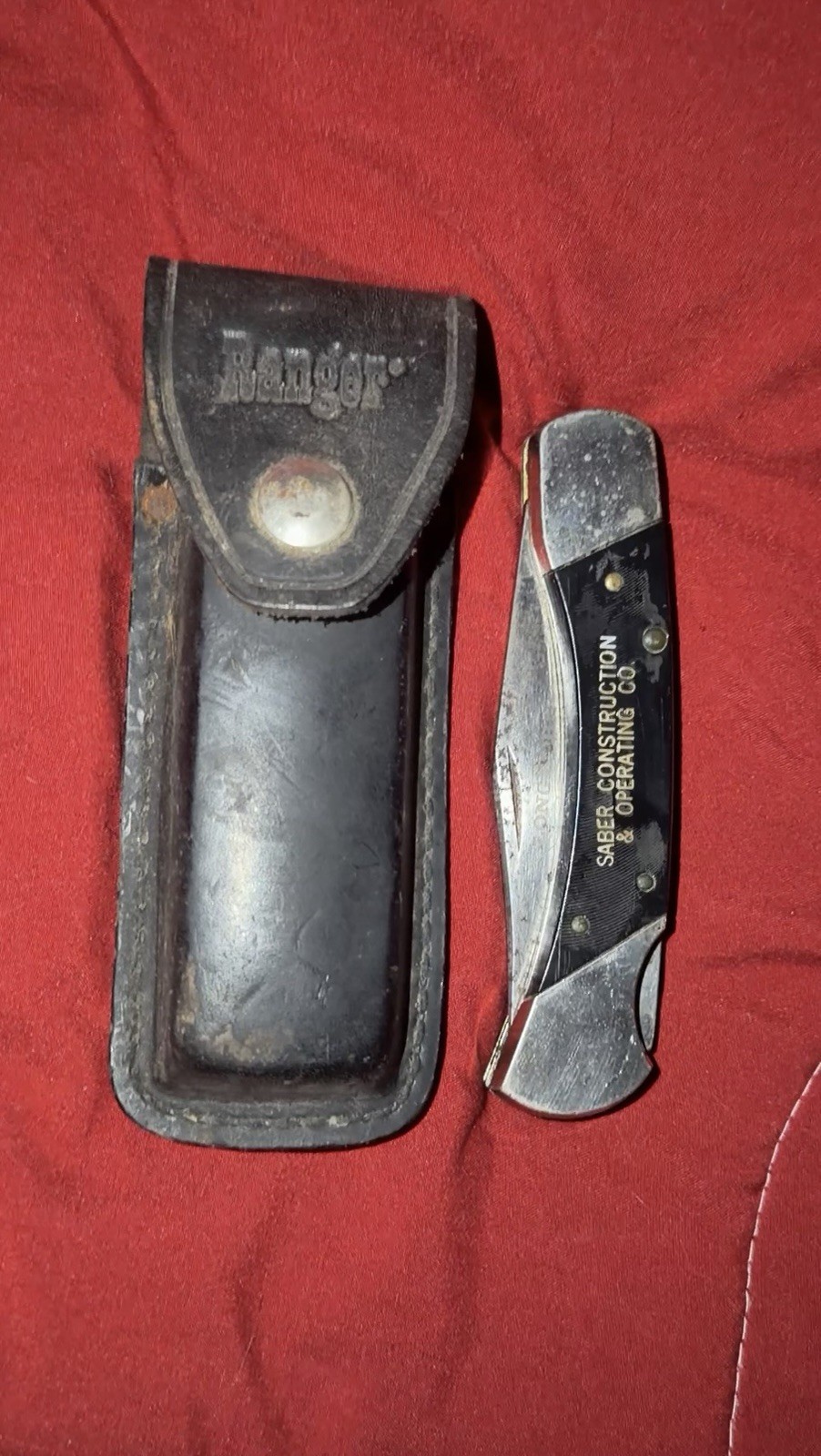 Vintage Ranger Longhorn LB 125 USA Folding Pocket Knife - Black - with Sheath Vintage Ranger Longhorn LB 125 USA Folding Pocket Knife - Black - with Sheath