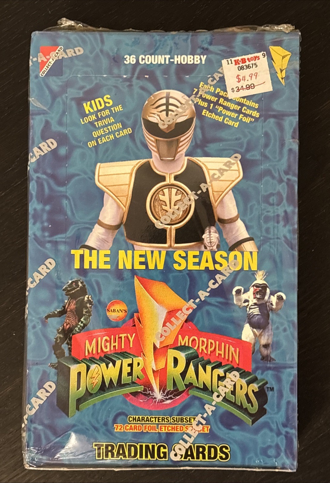 Mighty Morphin Power Rangers Trading Cards 36 Packs Hobby Box, Factory Sealed
