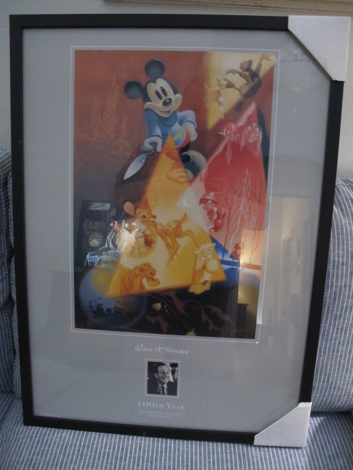 Disney Walt Disney\'s 100th Year Framed Poster Mickey Mouse