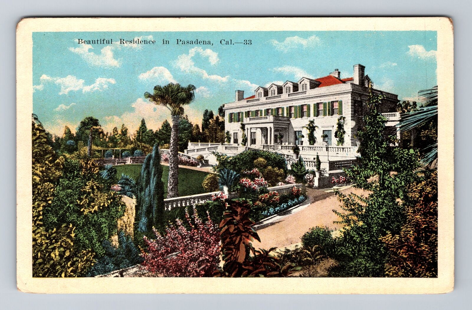 Pasadena CA-California, Beautiful Residence, Antique, Vintage Postcard