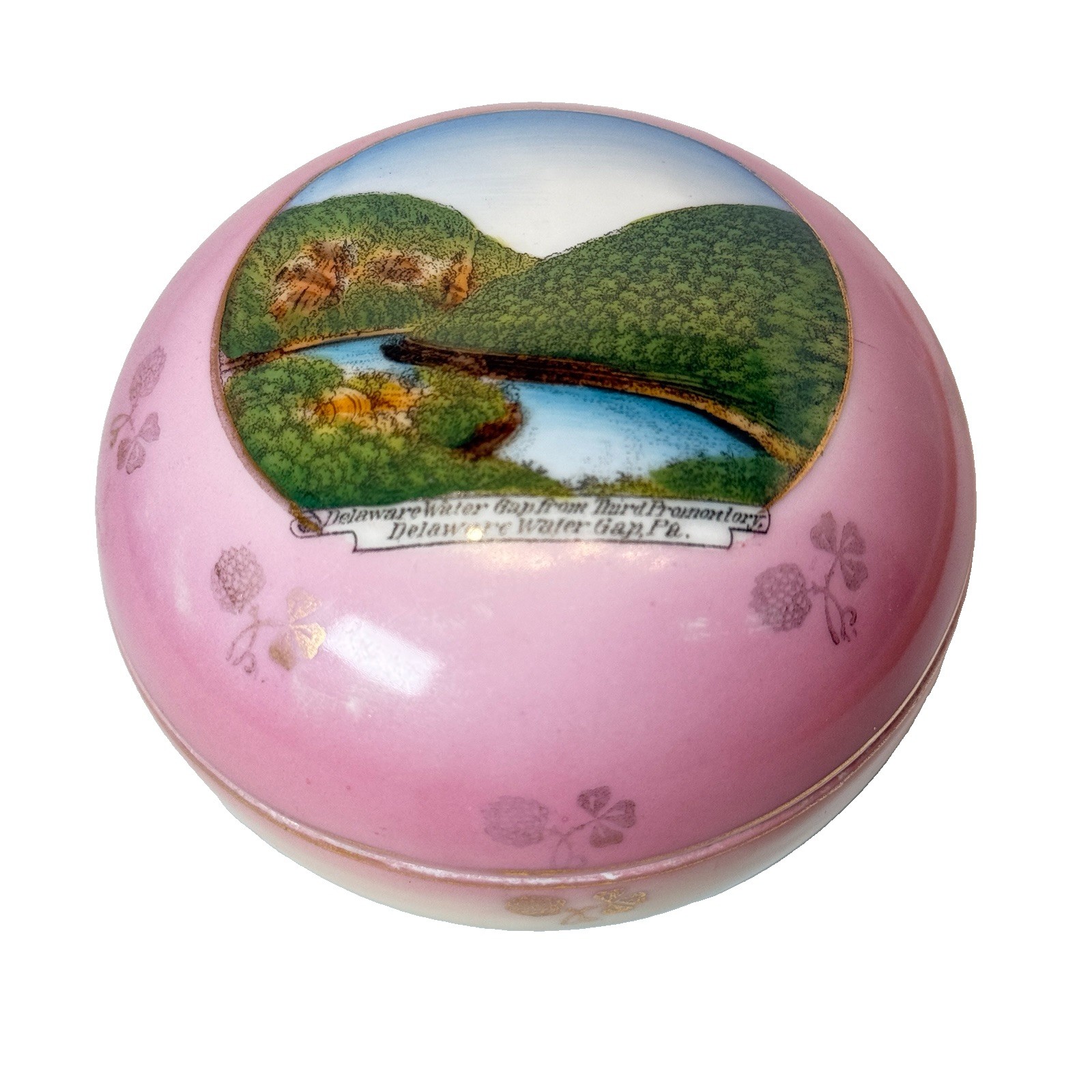 DELAWARE WATER GAP PA Pennsylvania Antique Souvenir TRINKET BOX