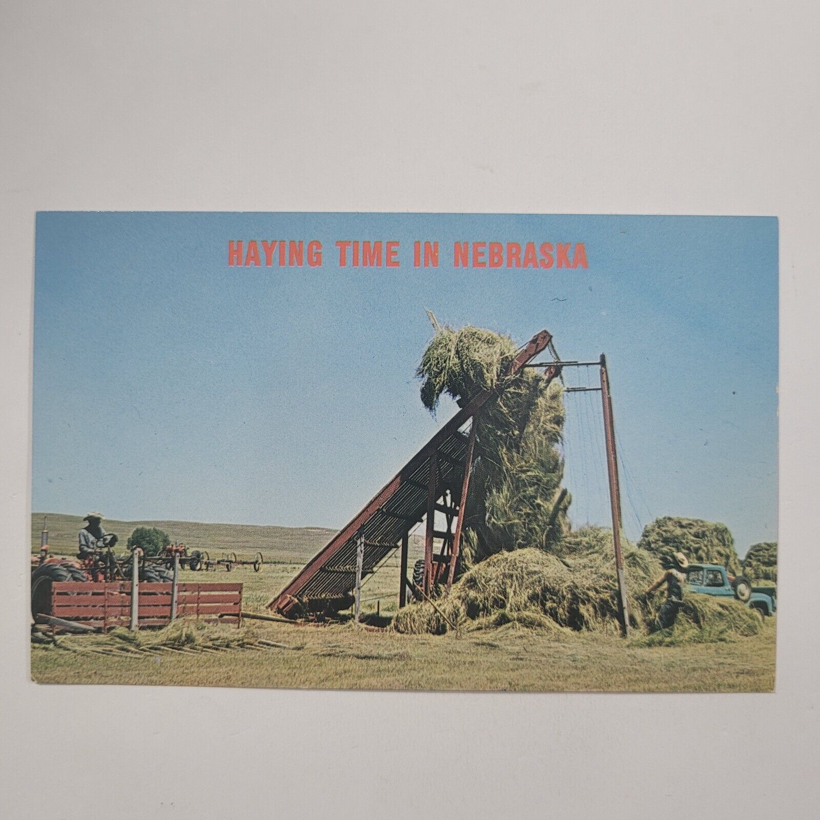 Haying Time In Nebraska NE NebraskaLand Vintage Chrome Postcard