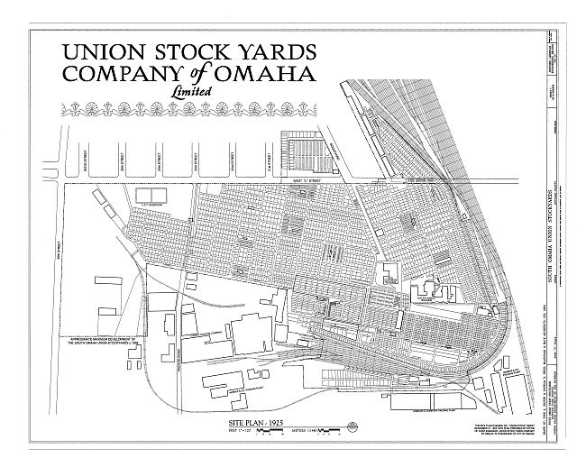 Photo:Omaha Nebraska 1925 Union Stock Yards Site Plan South Omaha