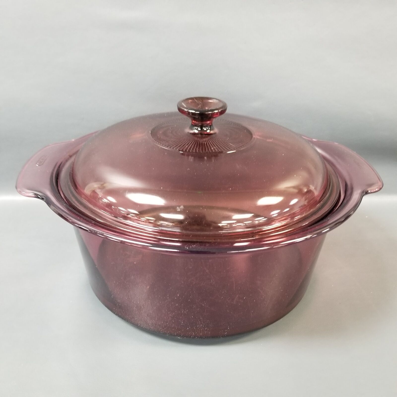 Vintage Vision by Corning Ware 5L Cranberry Dutch Oven Casserole Pot PYREX lid