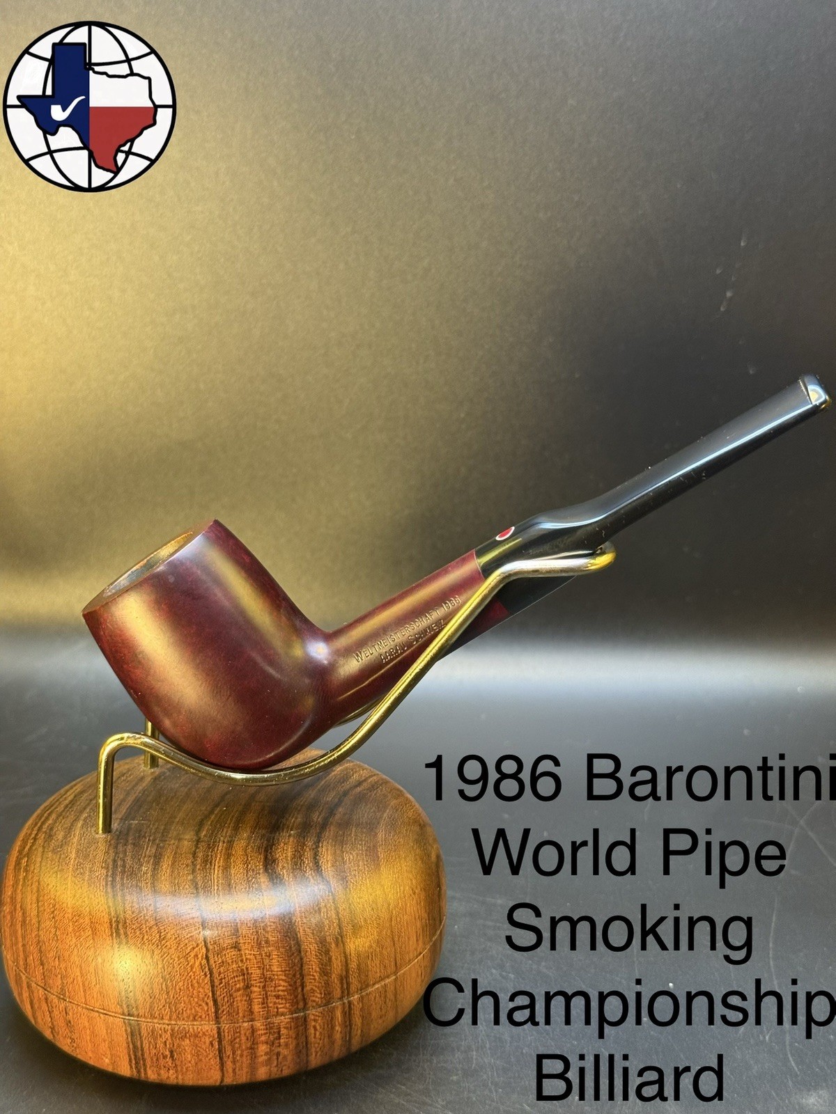 Vintage 1986 Barontini Workd Smoking Pipe Championship Billiard Tobacco Pipe Vintage 1986 Barontini Workd Smoking Pipe Championship Billiard Tobacco Pipe