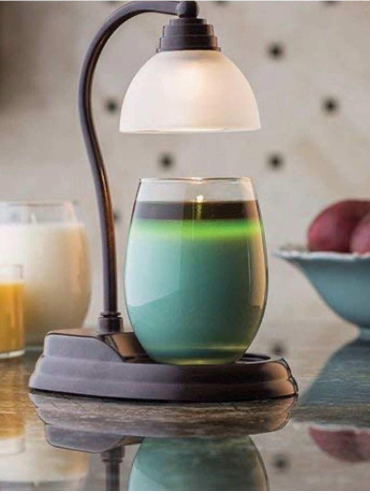 Candle Warmers Etc Aurora Candle Warmer Lamp For Top-Down Candle Melting, Bronze