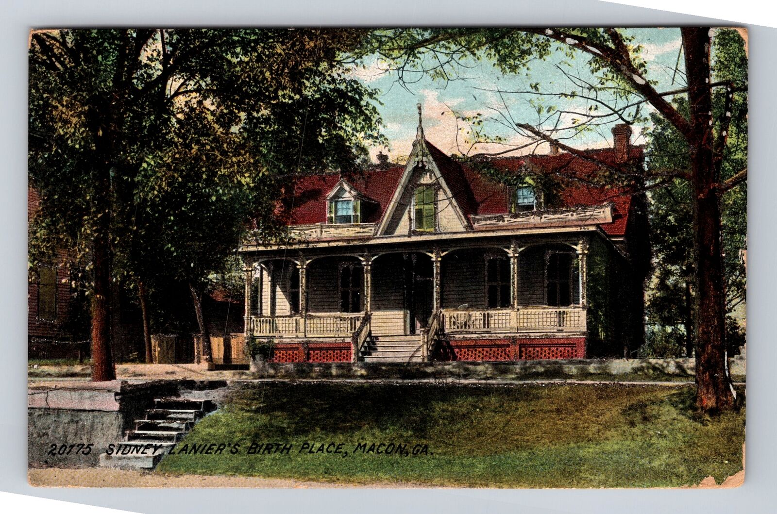 Macon GA-Georgia, Sidney Lanier's (Writer) Birth Place, Vintage c1907 Postcard