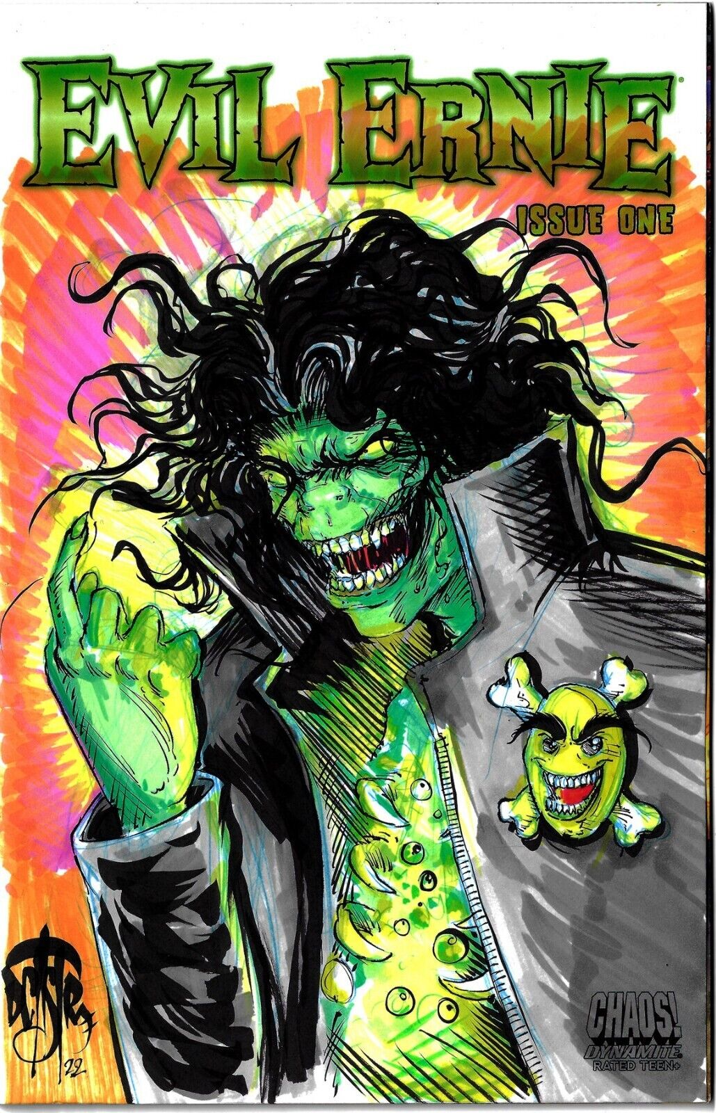 Evil Ernie #1 (2021) Dynamite Blank Cover Variant Comic W Original DCastr Art