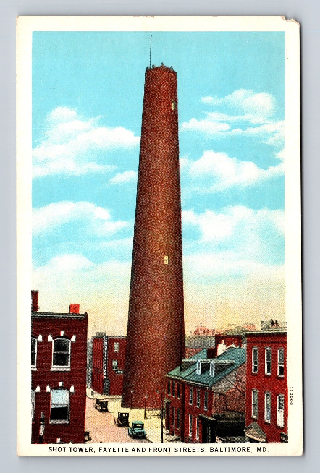 Baltimore MD-Maryland, Panoramic View Shot Tower, Antique Vintage Postcard
