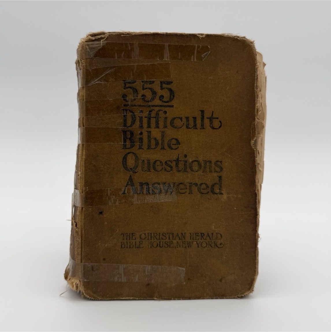 1914 555 Difficult Bible Questions Answered Christian Herald Antique Book
