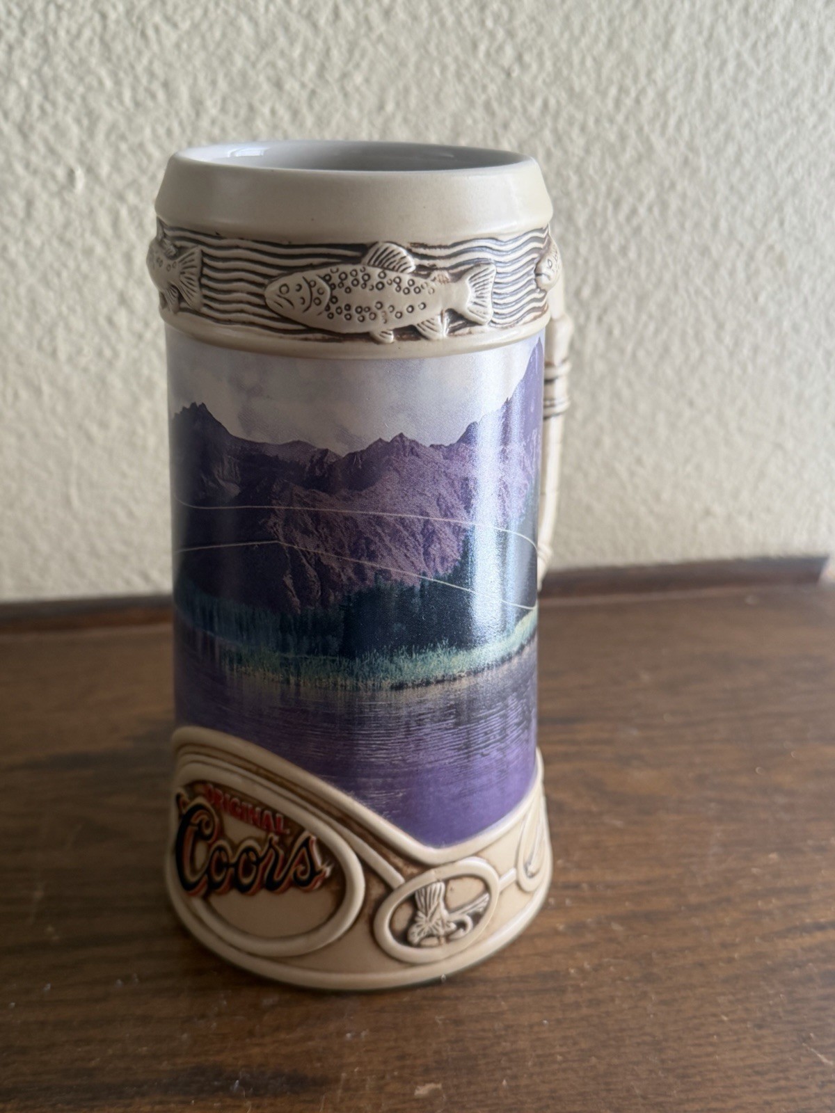 1996 Coors Beer Stein Mug Life In The Rocky Mountains Fly Fishing. First Series. 1996 Coors Beer Stein Mug Life In The Rocky Mountains Fly Fishing. First Series.