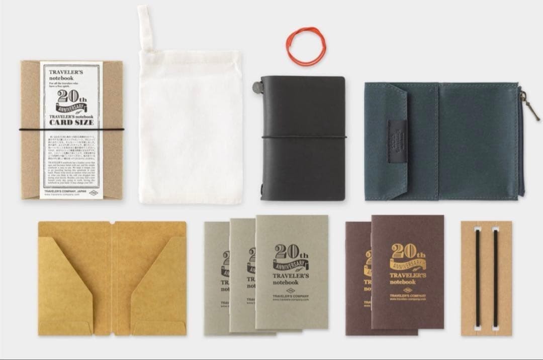 TRAVELERS Notebook Limited Card Size 20th Anniversary Set Black JP NEW TRAVELERS Notebook Limited Card Size 20th Anniversary Set Black JP NEW