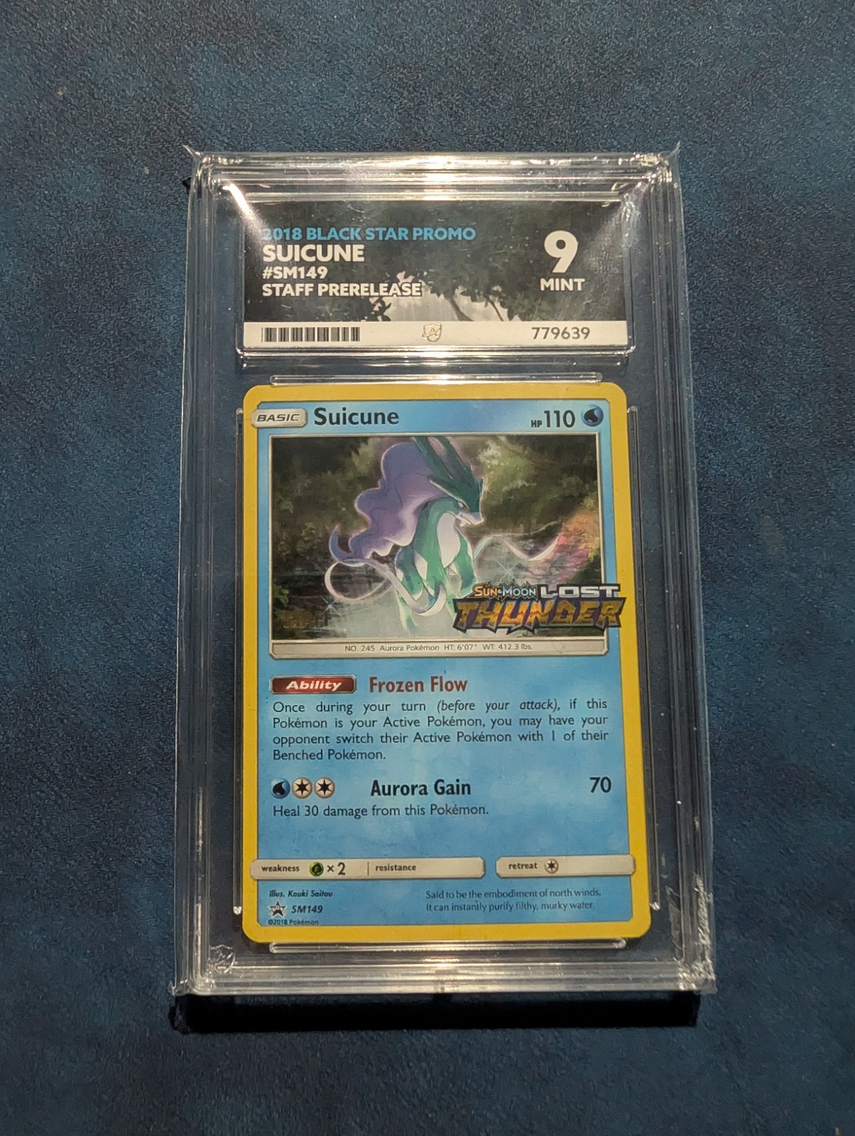 Suicune Lost Thunder STAFF Promo SM149 - Pokémon Card - Near Mint 