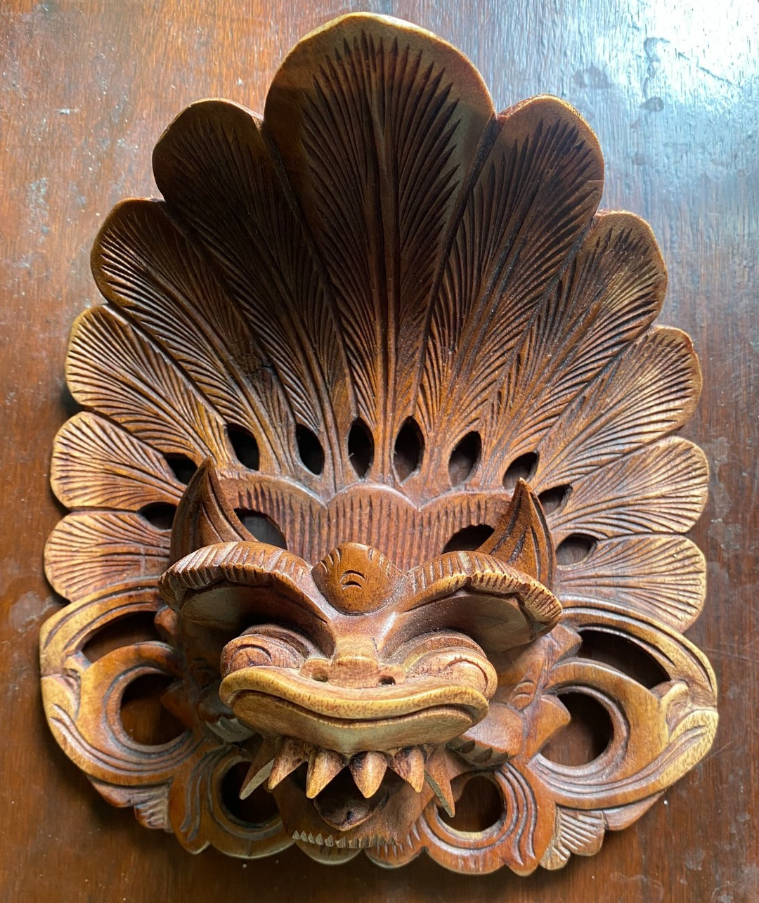 Balinese Hand Carved Wooden Barong Mask