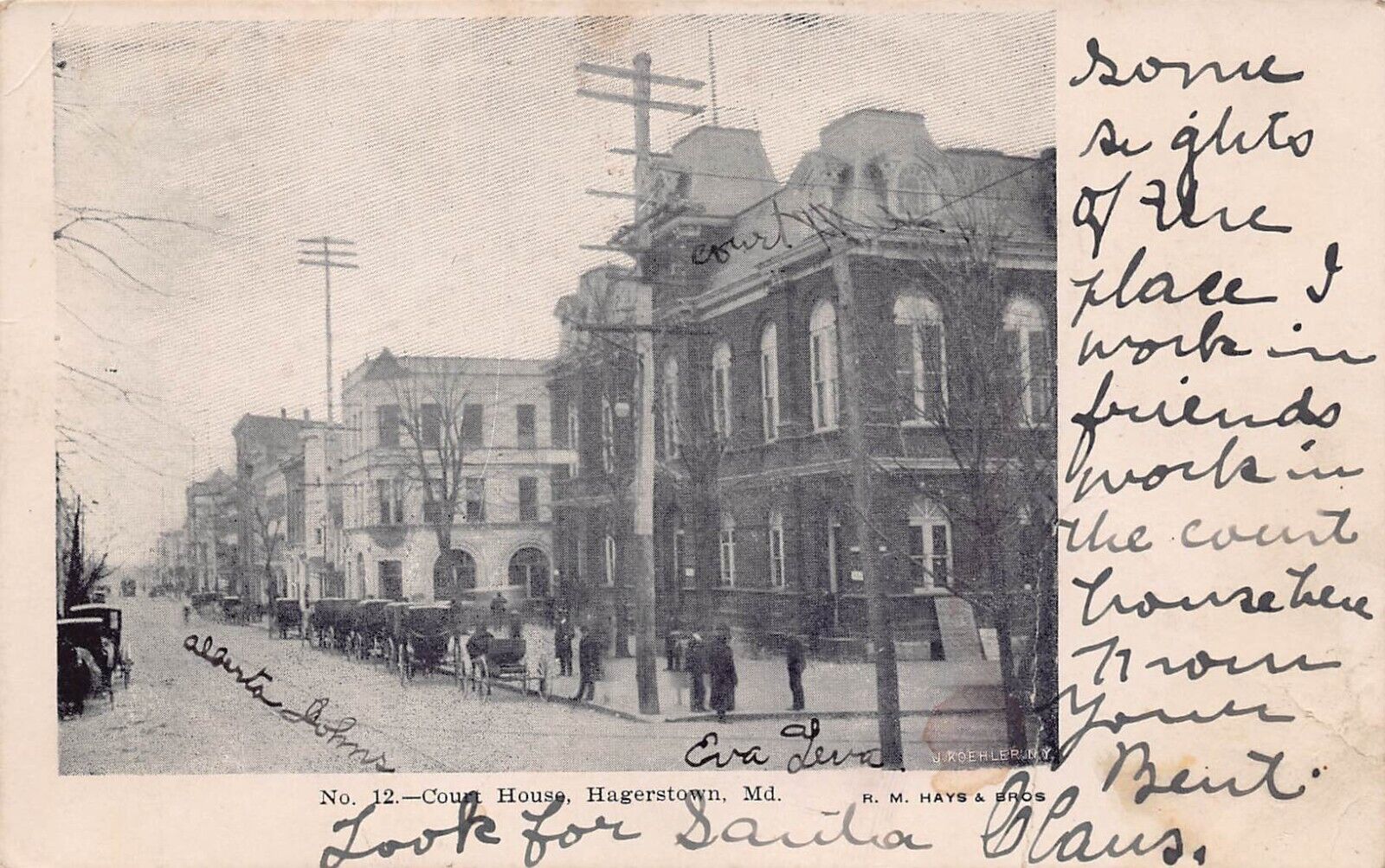 Hagerstown MD Maryland Washington County Courthouse Destroyed Fire Postcard D48