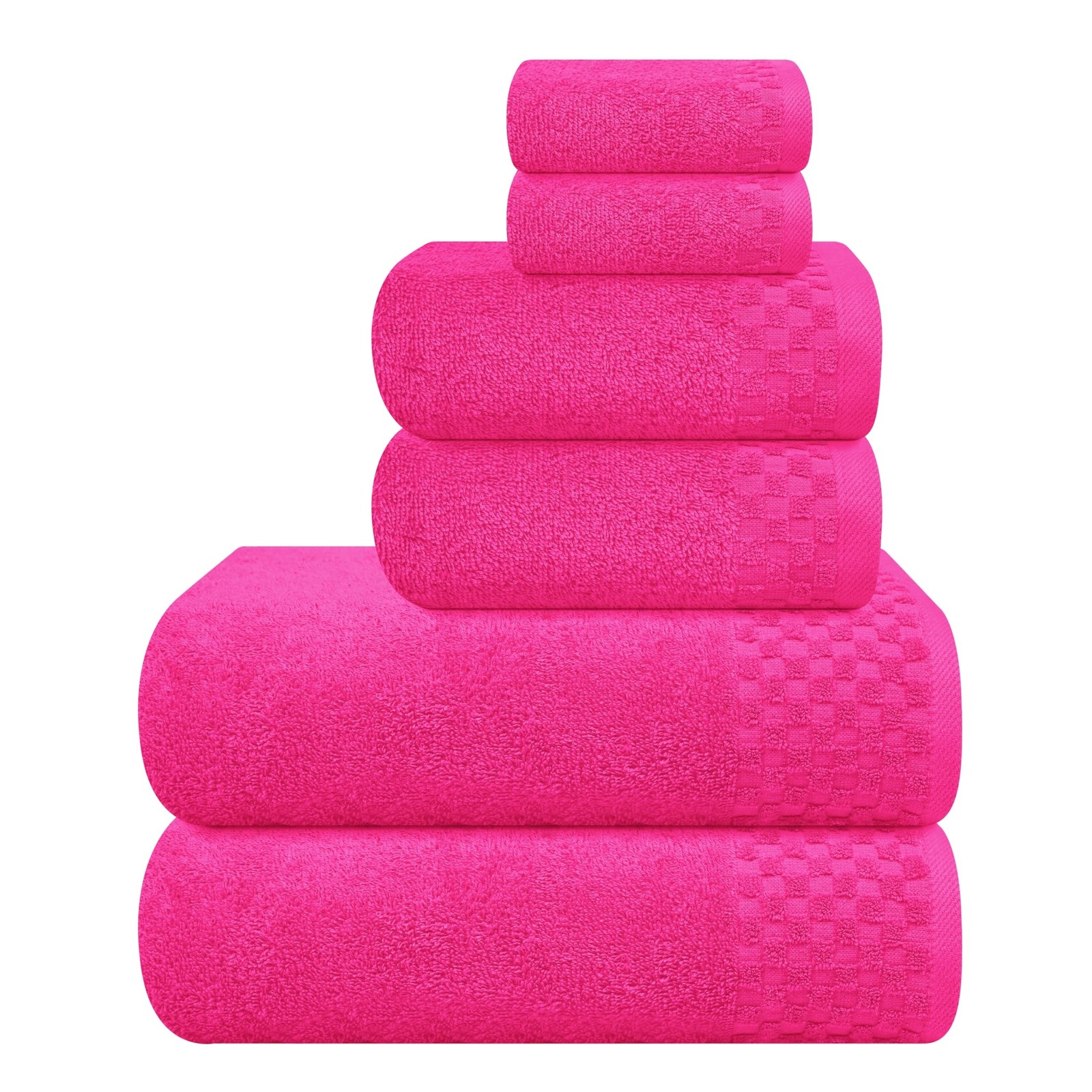 MyOwn Premium Cotton 6 Pack Towel Set for Bathroom, Contains 2 Bath Towels 28...