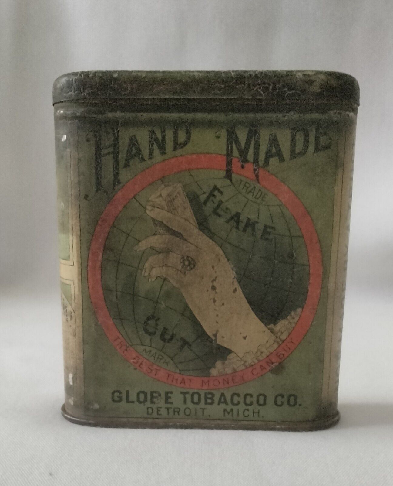 VINTAGE Global Tobacco Co Hand Made Flake Cut Advertising Tin