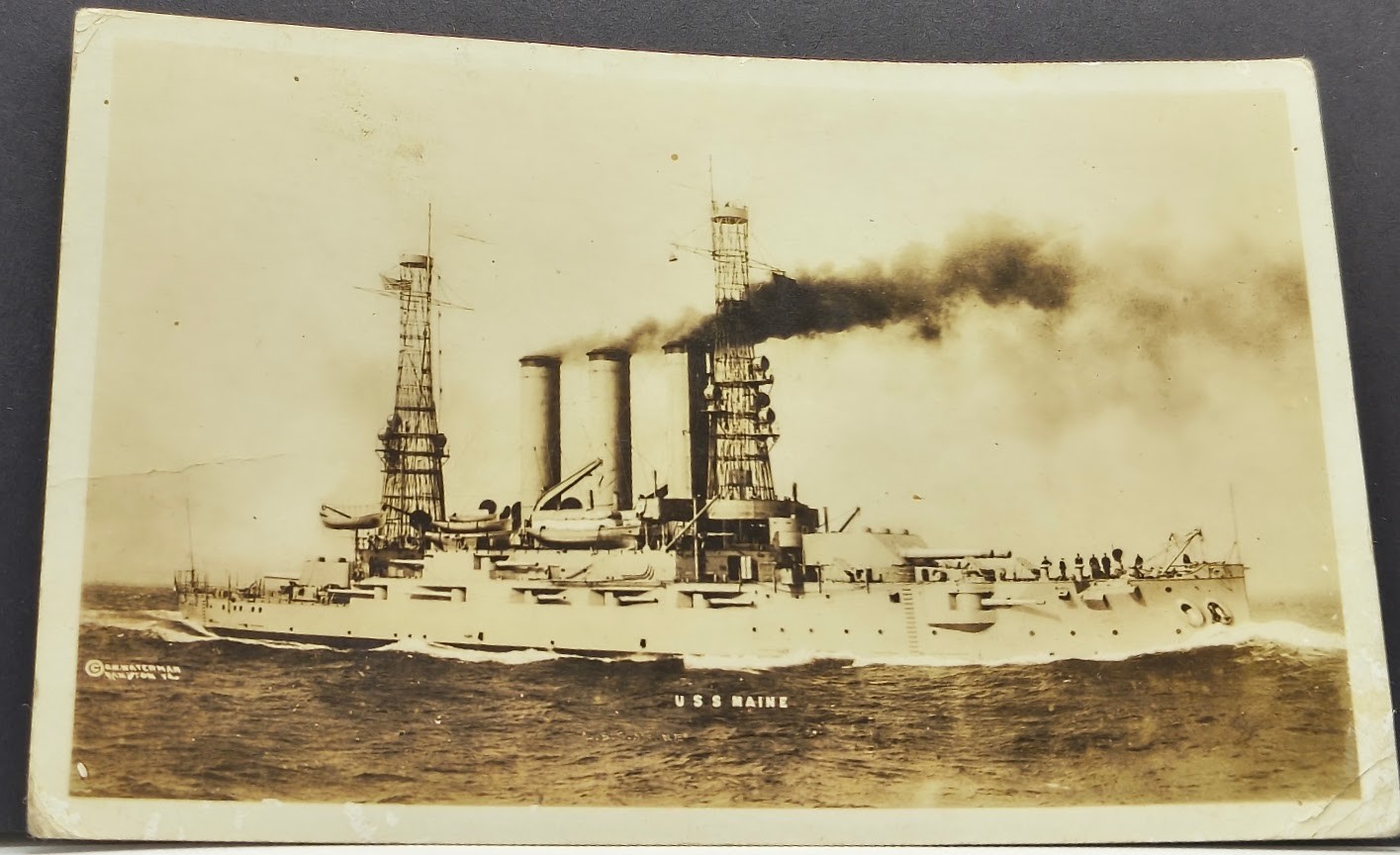 RPPC 1918 ~ U.S. Navy pre-dreadnought battleship USS Maine (BB-10) RPPC 1918 ~ U.S. Navy pre-dreadnought battleship USS Maine (BB-10)