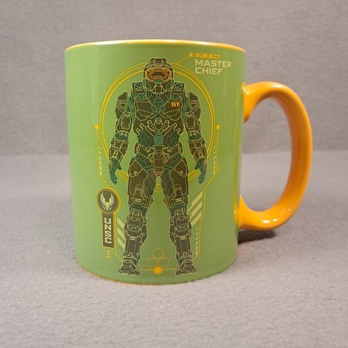Halo Master chief Coffee tea Mug Green Gold UNSC New in Box Official Halo Master chief Coffee tea Mug Green Gold UNSC New in Box Official