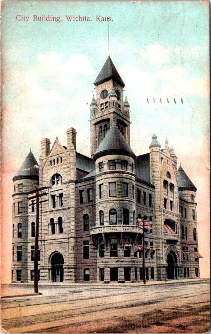 1916, City Building, WICHITA, Kansas Postcard - International Post Card Co.