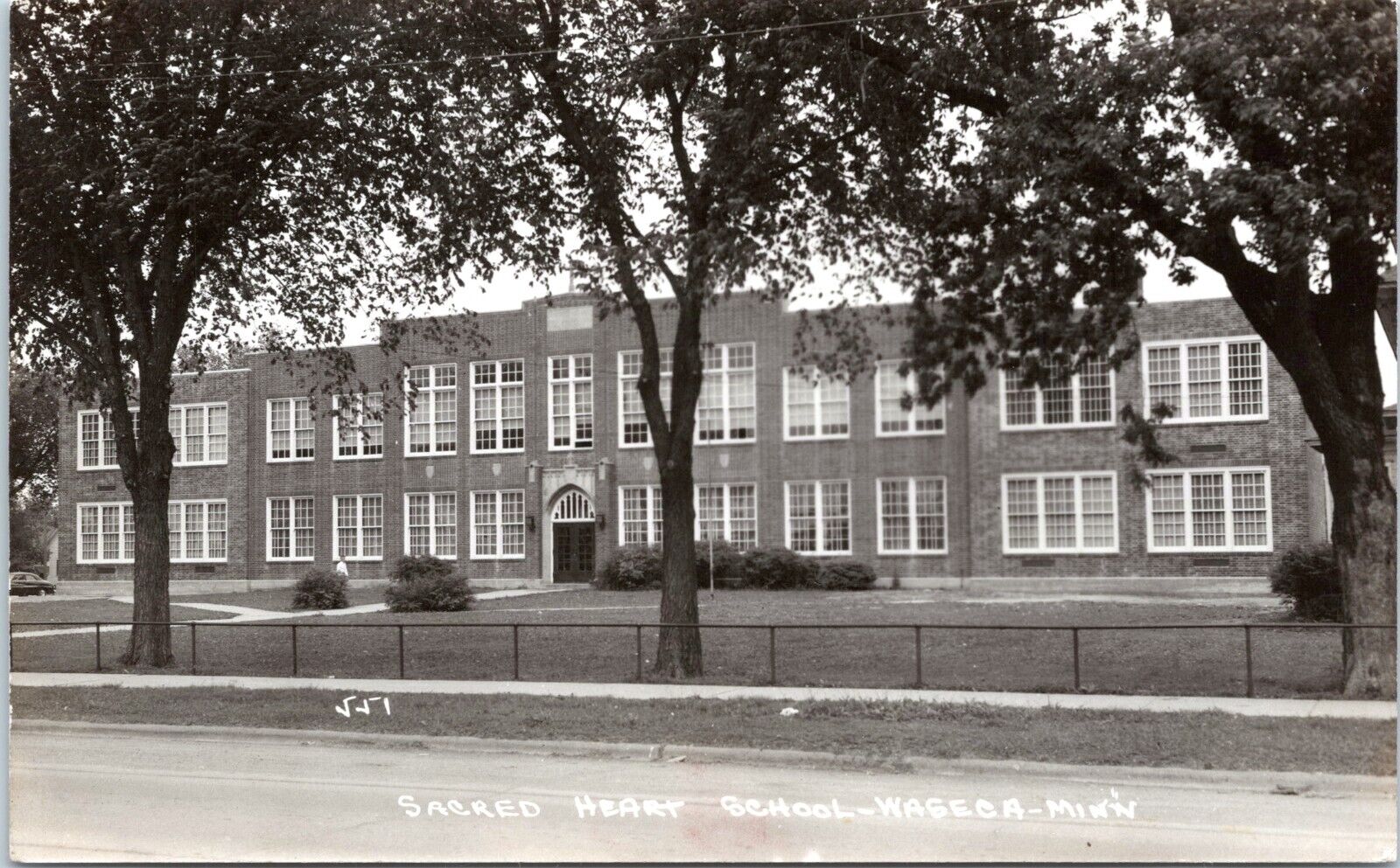 RPPC Sacred Heart School, Waseca, Minnesota - c1940s Photo Postcard