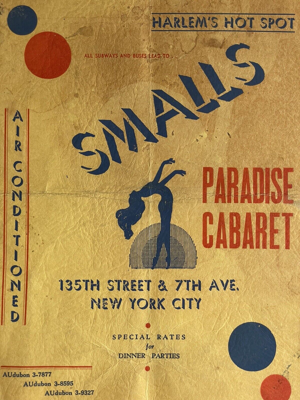 Smalls Paradise Menu Civil Rights 1940 #historyinpieces
