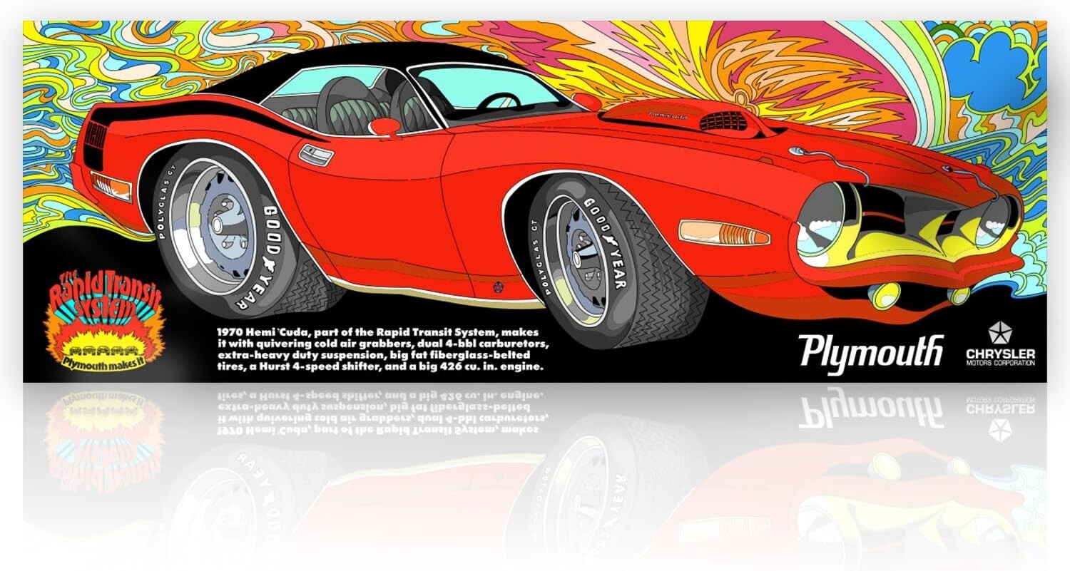 1970 PLYMOUTH HEMI CUDA RED Heavy-Duty VINYL BANNER SIGN MURAL MOPAR ART - REPRO 1970 PLYMOUTH HEMI CUDA RED Heavy-Duty VINYL BANNER SIGN MURAL MOPAR ART - REPRO