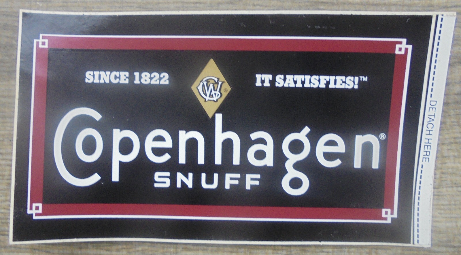 COPENHAGEN SNUFF SINCE 1822 IT SATISFIES DECAL 6X3.5 NEW COPENHAGEN SNUFF SINCE 1822 IT SATISFIES DECAL 6X3.5 NEW