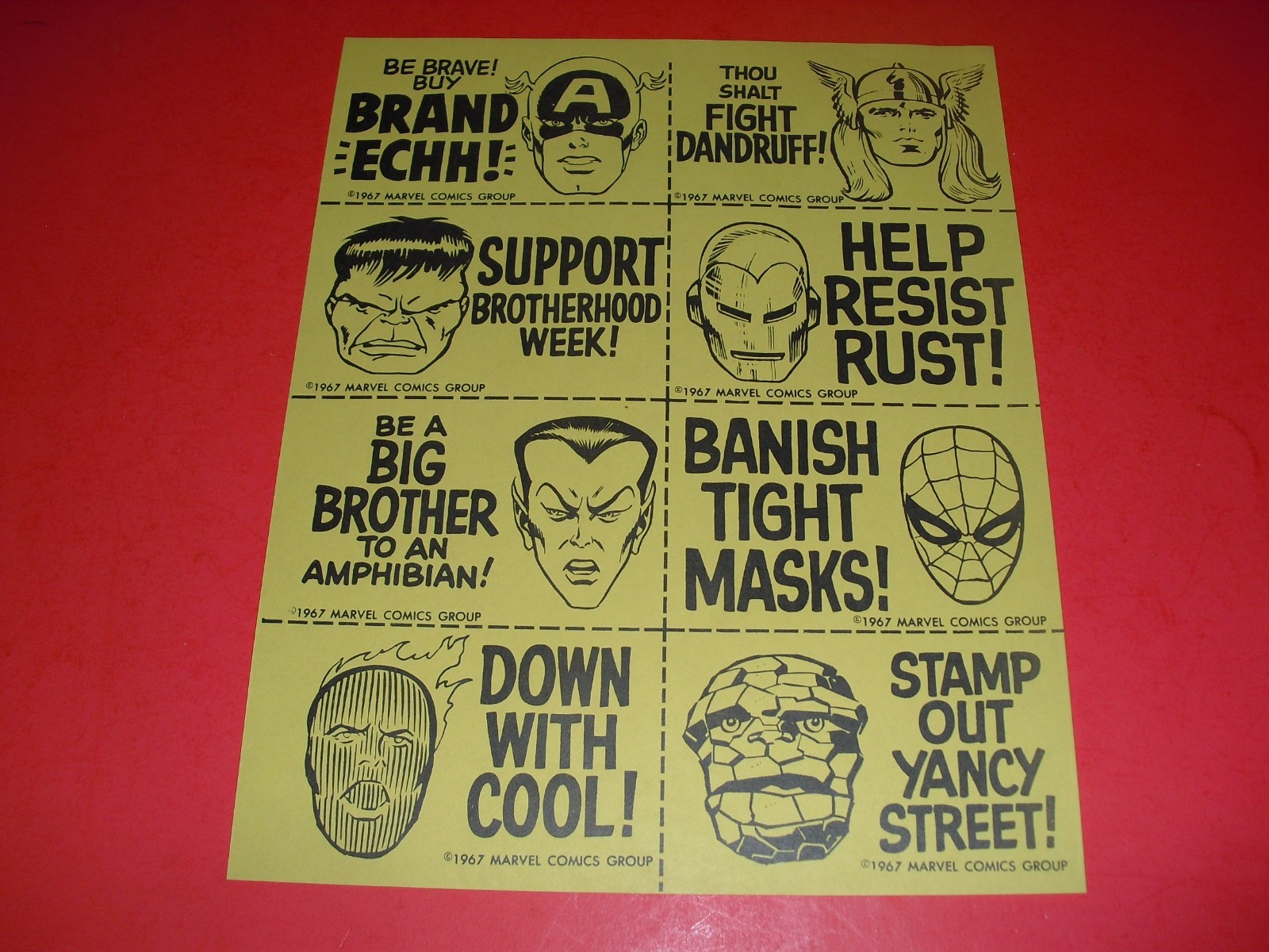 Rare 1967 MMMS Merry Marching Marvel Society Fan Club Leaflet Page Original Uncu Rare 1967 MMMS Merry Marching Marvel Society Fan Club Leaflet Page Original Uncu